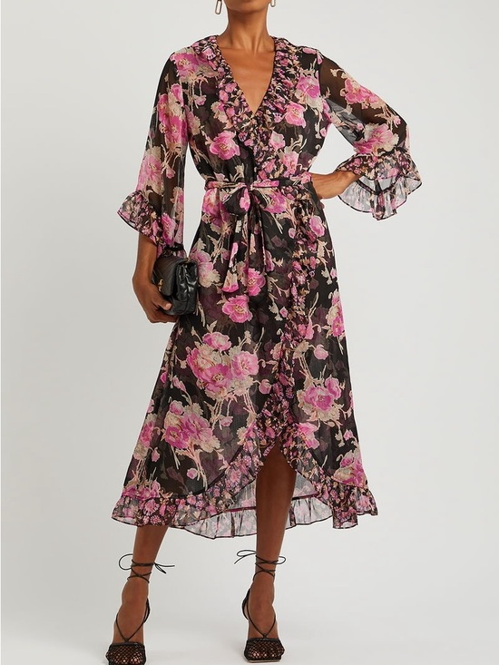 Misa Los Angeles Dresses & Skirts - NWOT Misa Naia Ruffle Wrap Dress